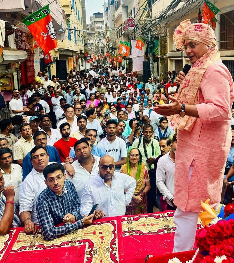 सदर बाजार में, अरविन्द गर्ग जी, का स्वागत, दिल्ली सरकार की 100 दिन की उपलब्धियों का जश्न