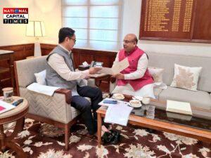 विधानसभा अध्यक्ष विजेंद्र गुप्ता ने केंद्रीय मंत्री किरेन रिजिजू से की शिष्टाचार भेंट, NeVA परियोजना पर हुई चर्चा