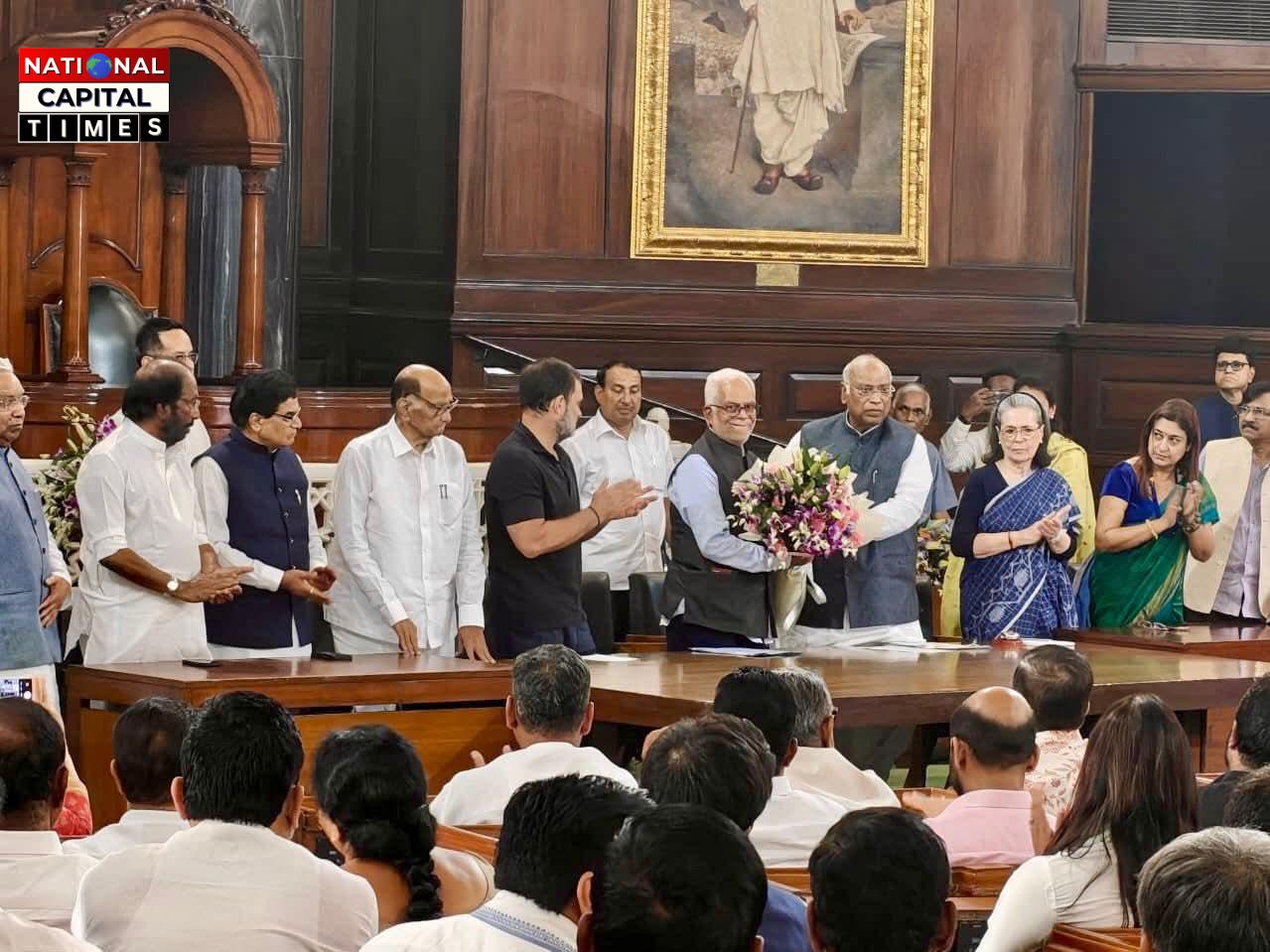 संसद में B. सुधर्शन रेड्डी का सम्मान, उपराष्ट्रपति पद के लिए विपक्ष का साझा उम्मीदवार
